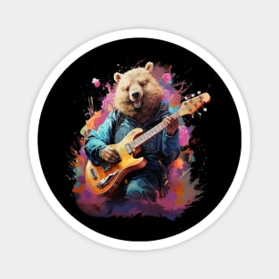 Wombat Playing Guitar Magnet